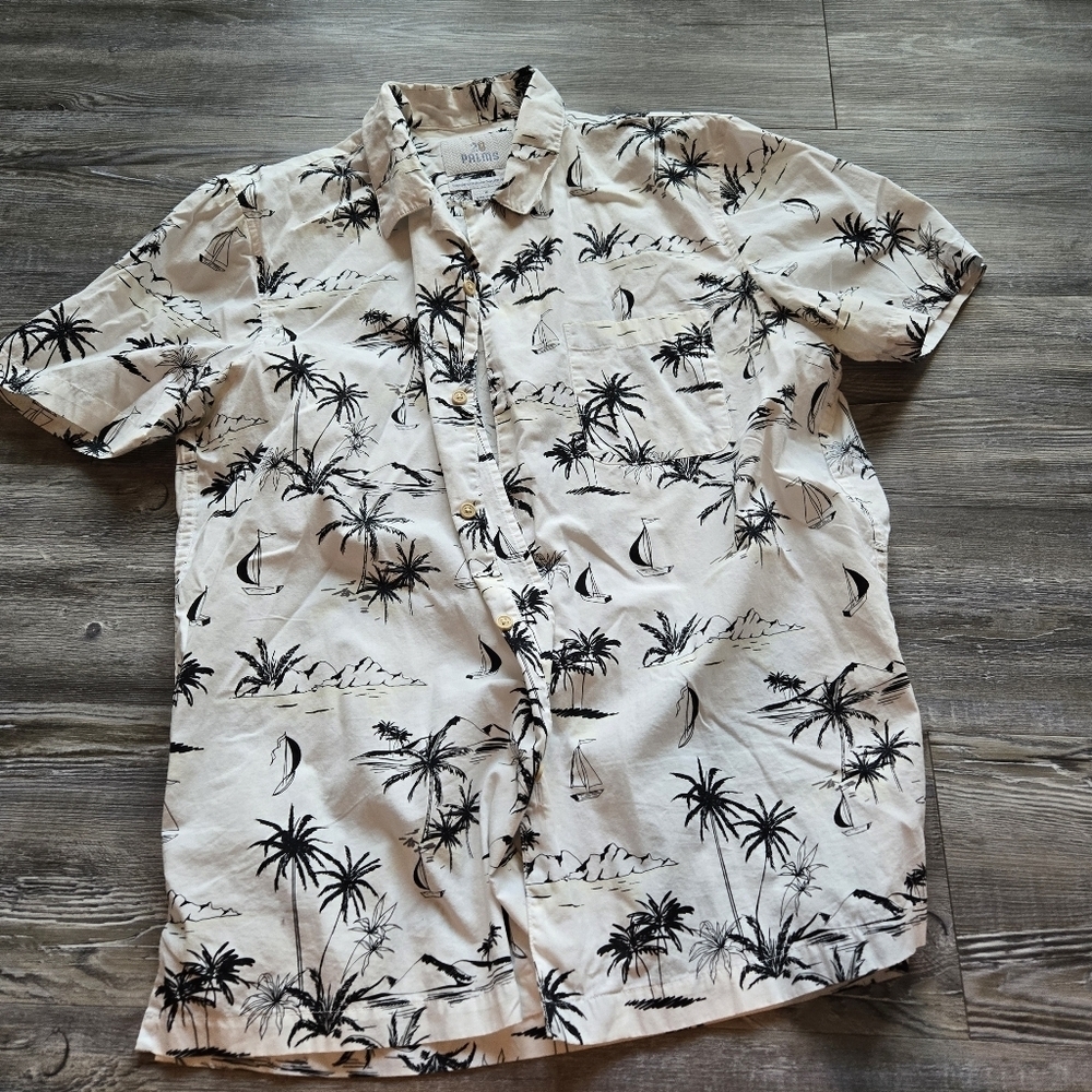 Tropical Print Men's Button Down Dress Shirt